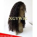 Stock 100% virgin unprocessed human hair kinky curly lace wigs for black women