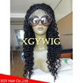 Stock 8"-24" cheap Indian Remy Human Hair Deep Curly glueless lace front wigs