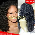 Stock 8"-24" cheap Indian Remy Human Hair Deep Curly glueless lace front wigs