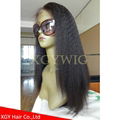 Stock 100% virgin Remy Human Hair African American Kinky Straight lace front wig