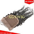 Stock 10"-20" 100% virgin unprocessed Brazilian Human Hair 4"x4" lace closures