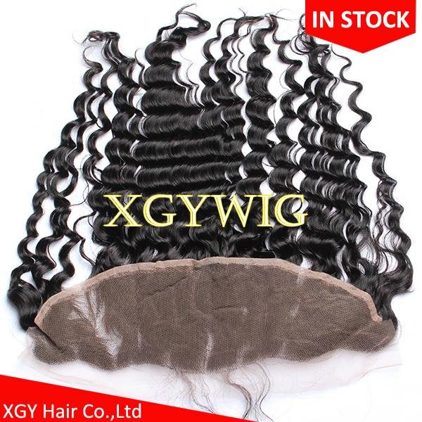 Stock 100% virgin unprocessed Human Hair 13"x4" free parting lace fontals 5