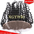 Stock 100% virgin unprocessed Human Hair 13"x4" free parting lace fontals