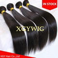 Stock cheap factory price 10"-30" 100% virgin remy human hair straight extension