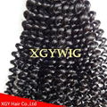 Stock cheap short kinky curly virgin remy human hair wefts for black women