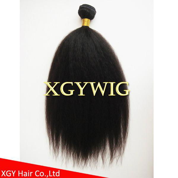 Cheap factory wholesale 100% virgin Human Hair Kinky Straight extensions  3