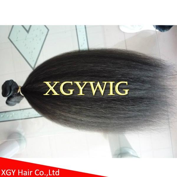 Cheap factory wholesale 100% virgin Human Hair Kinky Straight extensions  4