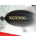 Cheap factory wholesale 100% virgin Human Hair Kinky Straight extensions  4