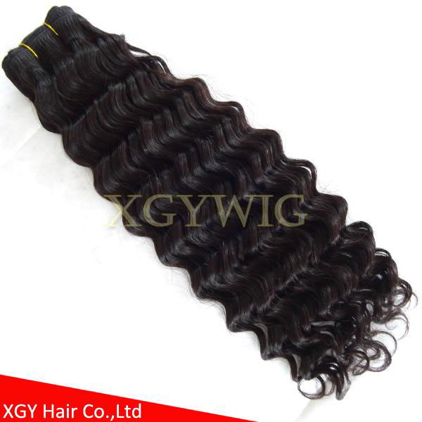 Fast shipping 100% virgin Brazilian Hair Natural color Deep Wave extensions