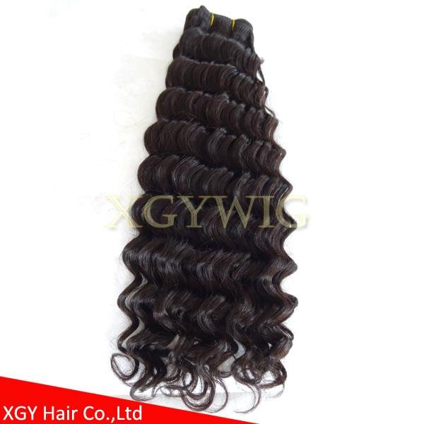 Fast shipping 100% virgin Brazilian Hair Natural color Deep Wave extensions 2