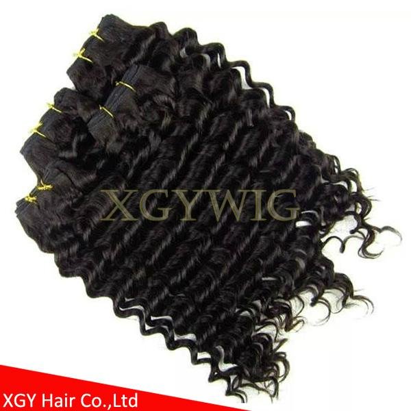 Fast shipping 100% virgin Brazilian Hair Natural color Deep Wave extensions 3