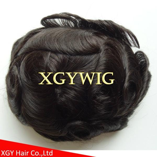 Cheap Stock 8"x10"/7"x9"/6"x8" 100% Indian Remy Human Hair Mono toupees for men 5