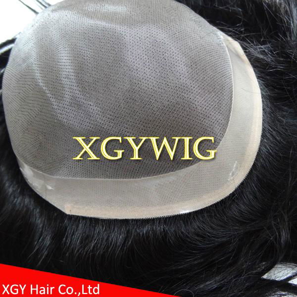 Cheap Stock 8"x10"/7"x9"/6"x8" 100% Indian Remy Human Hair Mono toupees for men 2