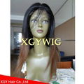 Wholesale virgin Remy Human Hair Ombre Two tone color silk top full lace wigs