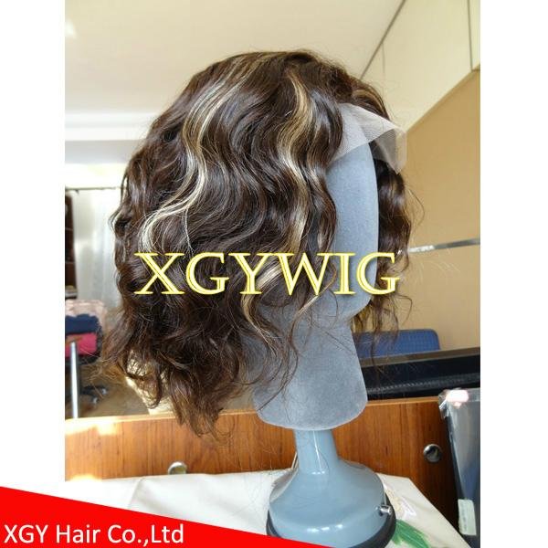 Wholesale 100% Indian virgin remy human hair celebrity full lace wig for men 3