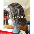 Wholesale 100% Indian virgin remy human hair celebrity full lace wig for men