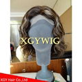 Wholesale 100% Indian virgin remy human hair celebrity full lace wig for men