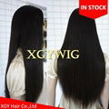 Stock 100% virgin unprocessed Brazilian Hair silky straight full lace wigs 1