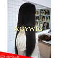 Stock 100% virgin unprocessed Brazilian Hair silky straight full lace wigs 2