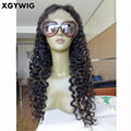 Stock 100% Virgin unprocessed Brazilian hair deep wave glueless lace front wigs 2