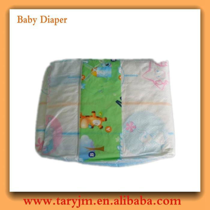 Full Surround Elastic Waist Baby Diaper PE Backsheet and PP Tape Baby Diaper 2