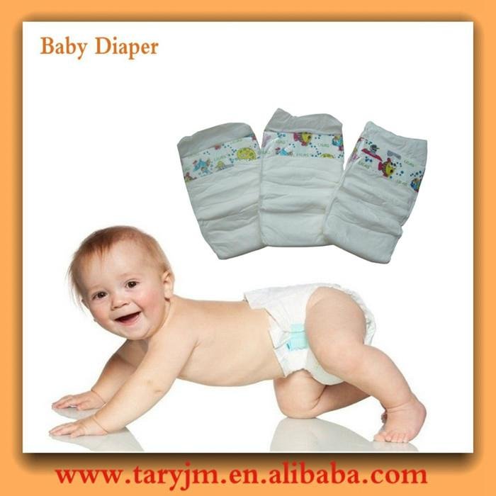 Full Surround Elastic Waist Baby Diaper PE Backsheet and PP Tape Baby Diaper 5