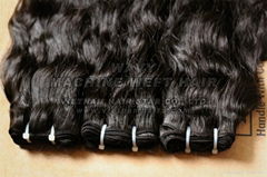 DOUBLE DRAWN CURLY MACHINE WEFT HAIR