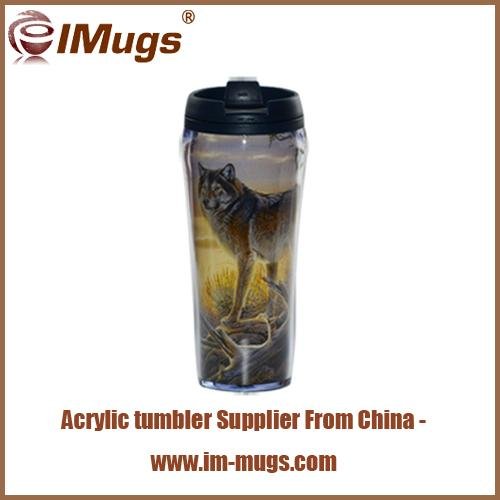 Customized 16 OZ double insulated plastic cups insulated plastic water bottle 