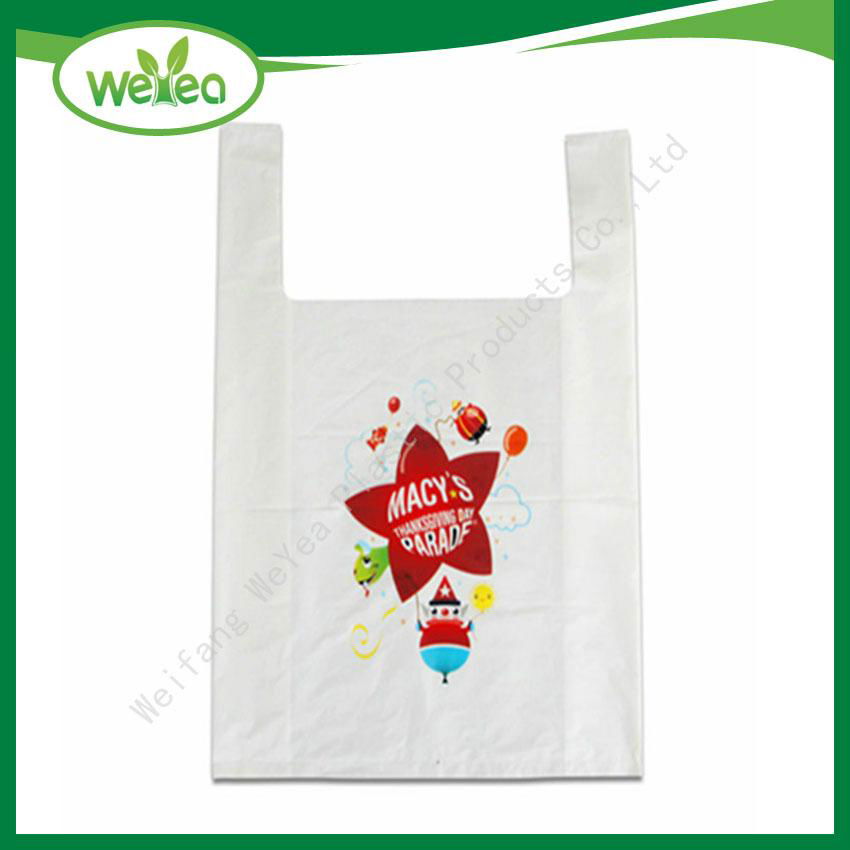 Striped Plastic T-shirt Bags on Roll for supermarket 3