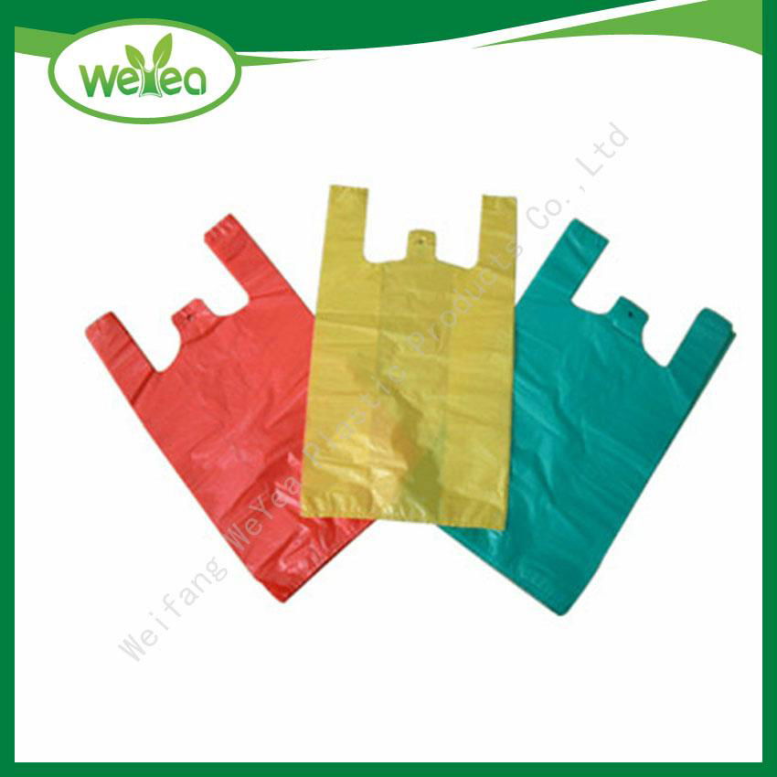 Striped Plastic T-shirt Bags on Roll for supermarket 4