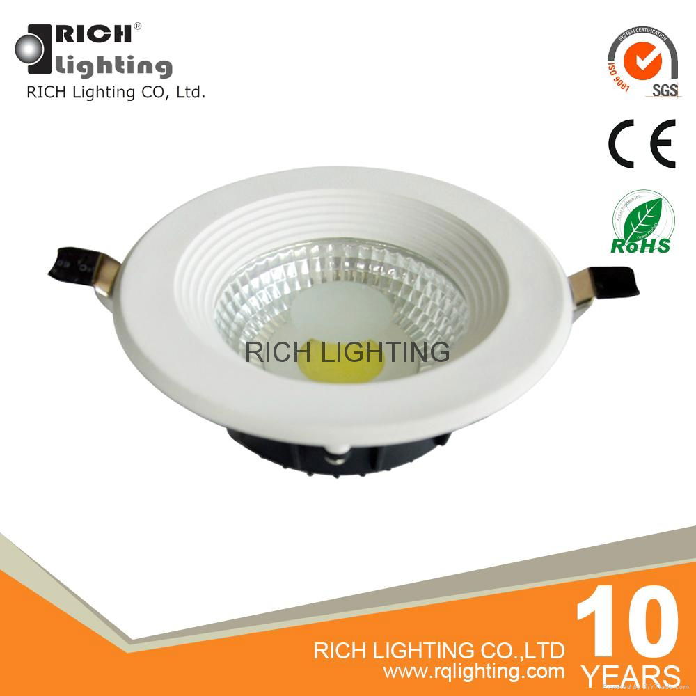 Pure white color dimmable 8 inch cob led down light 30w