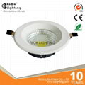 Pure white color dimmable 8 inch cob led down light 30w 1