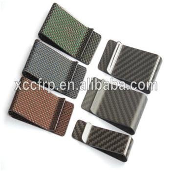 High Polish Glossy Surface Colorful Carbon Fiber Money Clip 2