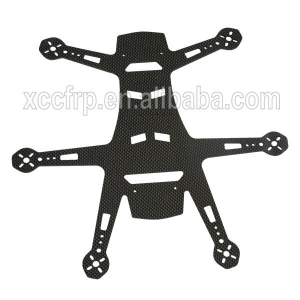 Customized 3K toray CF sheet CNC cutting carbon fiber UAV drone RC chassis parts 2