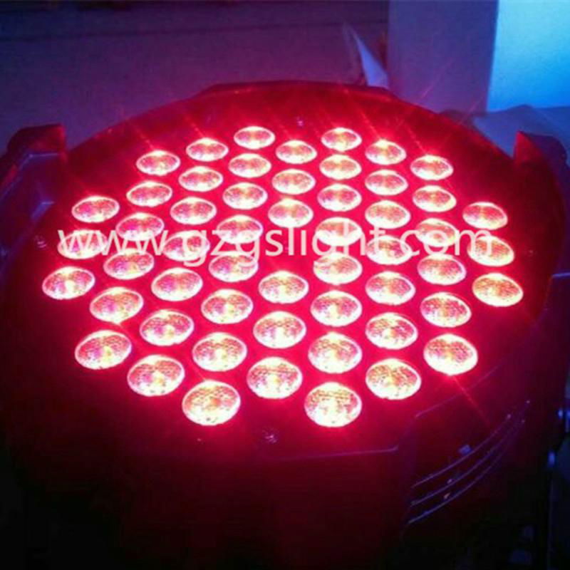 Superior color mixing and bright 54pcs*3w RGB3in1 Full Color LED Par Can Light  5