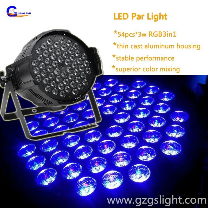 Superior color mixing and bright 54pcs*3w RGB3in1 Full Color LED Par Can Light  2