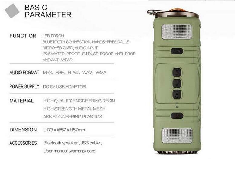 Thunder Waterproof Portable Wireless Outdoor Sports Speaker Caixa De Som Bluet 4