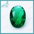 China manufacturer sale oval cut green glass gems for jewelry making 2
