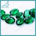 China manufacturer sale oval cut green glass gems for jewelry making 5