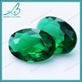 China manufacturer sale oval cut green glass gems for jewelry making 3