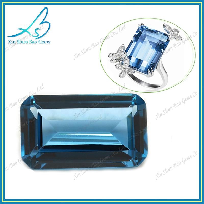 Hot Sale cheap rectangle cut aquamarine glass diamonds 1