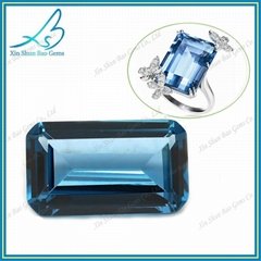 Hot Sale cheap rectangle cut aquamarine glass diamonds