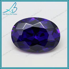 Imitation diamond stone oval brilliant cut dark violet aaa zirconia