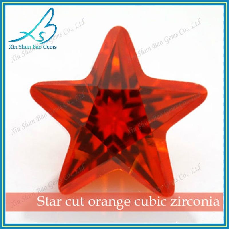Star shape pink cubic zirconia loose gemstone prices 1