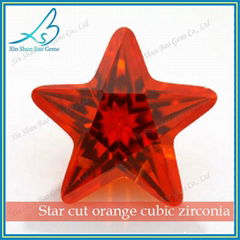 Star shape pink cubic zirconia loose