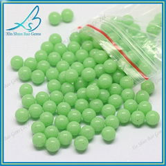 Wholesale glass ball 7mm green glow stone bead