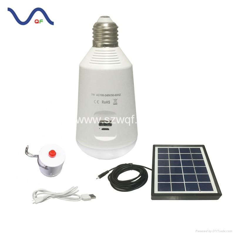 Solar USB Charging Portable LED Emergency Light Bulb