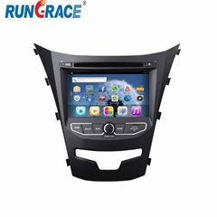 Android double din touch screen with WIFI Ssangyong Korando car gps navigation