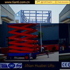 Mobile four wheel hydraulic scissor man lift for sale