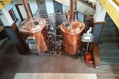 Three vessel combined brewhouse